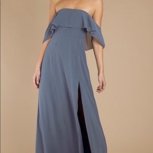 Tobi Slate Into You Ruffle Maxi Dress